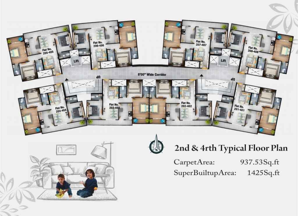 Shyama realty presented by Amol sona heights 3BHK Floor Plan